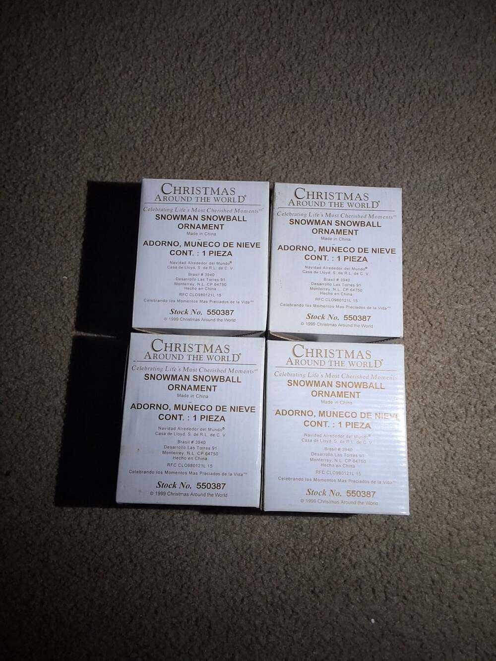 House of Lloyd Christmas Around the World Snowman Snowball Ornament Lot of 4